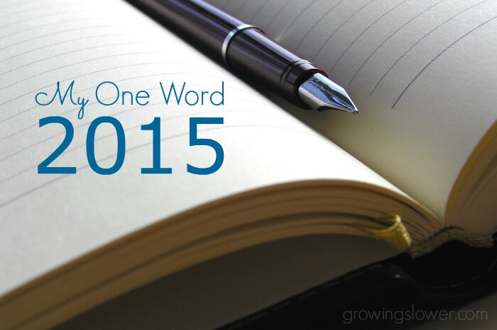 One Word 2015: I'm choosing one word to represent my 2015. Unlike resolutions or even goals which are easily broken, this is one word that I will keep coming back to as the mission or theme for the whole year.