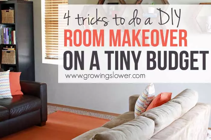 Transform your living room even on a tiny budget with these 4 simple tricks. Plus, before and after pictures to help you get inspired for your own DIY home decor. Check out this amazing $79 Budget Living Room Makeover Before and After pictures.